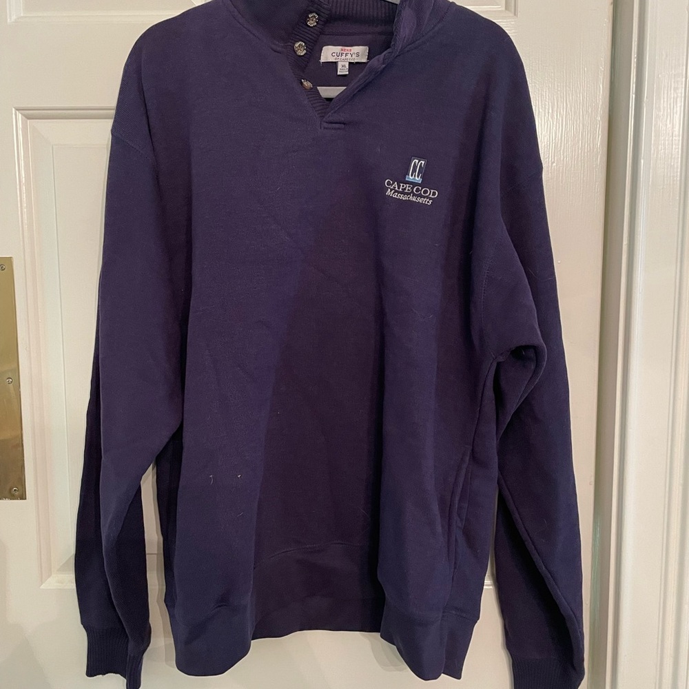 Purple Crewneck Sweater with Ribbed Cuffs